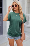 Round Neck Flutter Sleeve T-Shirt - Trendsi - Flyclothing LLC