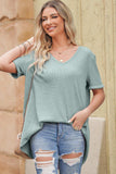 V-Neck Dropped Shoulder Tunic Top - Trendsi - Flyclothing LLC