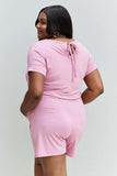 Zenana Chilled Out Full Size Short Sleeve Romper in Light Carnation Pink - Trendsi - Flyclothing LLC
