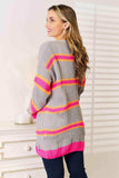 Woven Right Ribbed Long Sleeve Cardigan - Trendsi - Flyclothing LLC