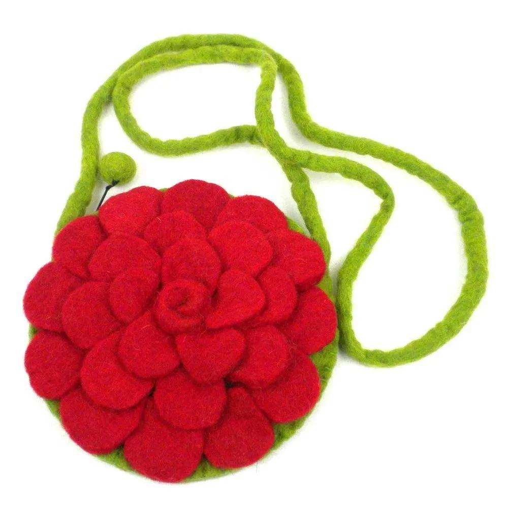 Rose Felt Purse Red - Global Groove (P) - Global Groove (P) - Flyclothing LLC