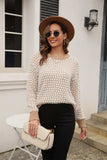 Printed Round Neck Dropped Shoulder Sweater - Trendsi - Flyclothing LLC