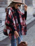 Plaid Hooded Coat with Pockets - Trendsi - Flyclothing LLC