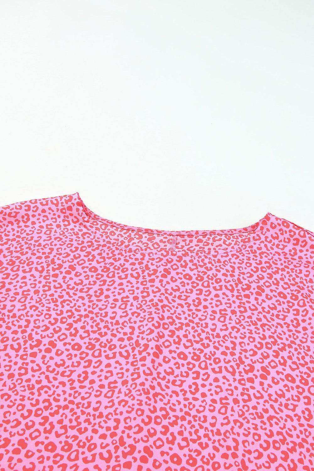 Leopard Smocked Flounce Sleeve Blouse - Trendsi - Flyclothing LLC