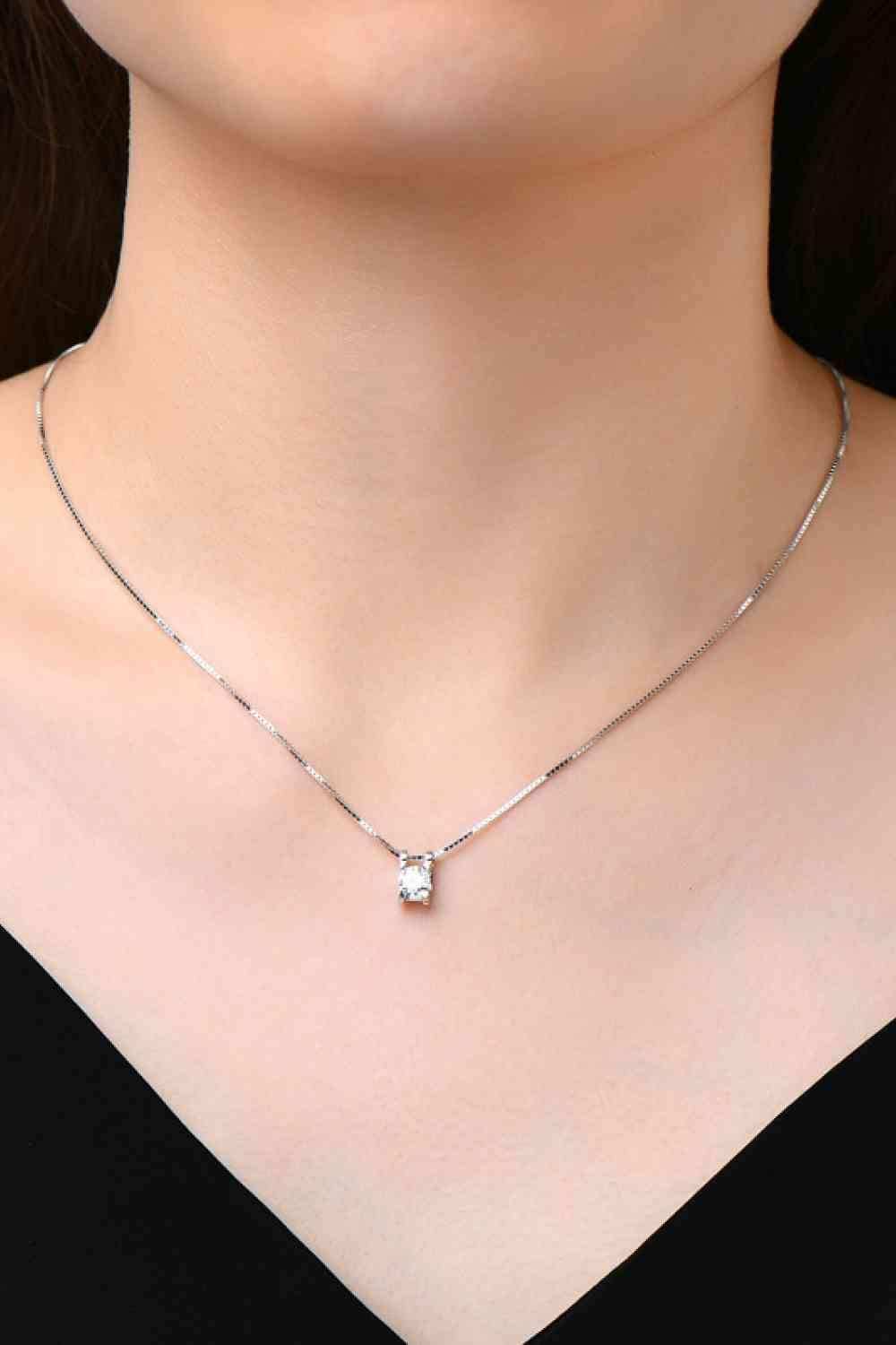 Moissanite 925 Sterling Silver Necklace - Trendsi - Flyclothing LLC