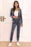 Zip-Up Hooded Jacket and Pants Set - Trendsi - Flyclothing LLC