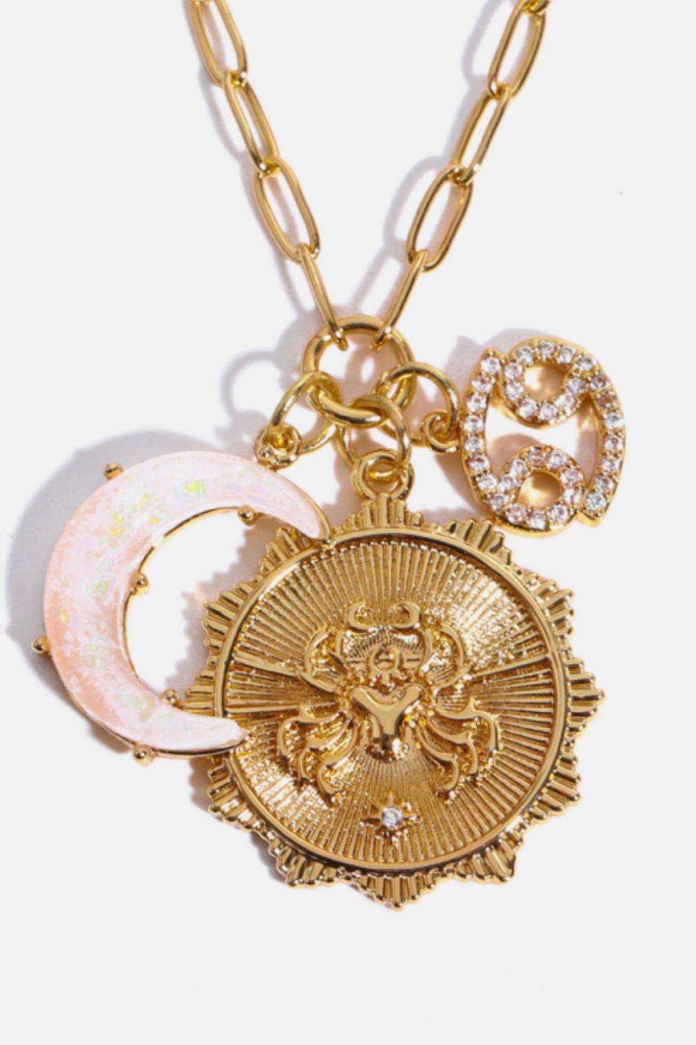 Constellation and Moon Pendant Copper Necklace - Trendsi - Flyclothing LLC