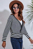 Striped V-Neck Knit Top - Trendsi - Flyclothing LLC