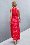 Printed Sleeveless Tie Waist Maxi Dress - Trendsi - Flyclothing LLC