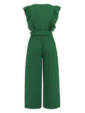 Ruffled Surplice Cap Sleeve Jumpsuit - Trendsi - Flyclothing LLC