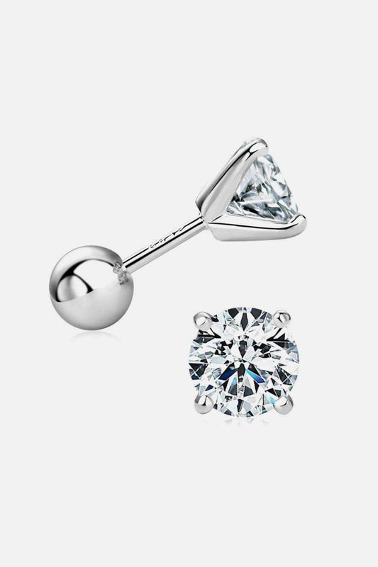 2 Carat Moissanite 925 Sterling Silver Stud Earrings - Trendsi - Flyclothing LLC
