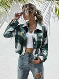 Plaid Dropped Shoulder Shirt Jacket - Trendsi - Flyclothing LLC