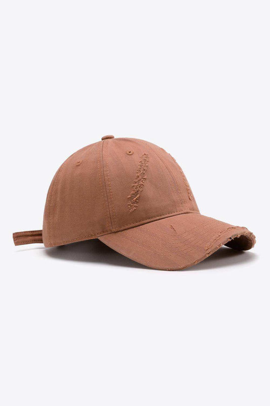 Distressed Adjustable Baseball Cap - Trendsi - Flyclothing LLC