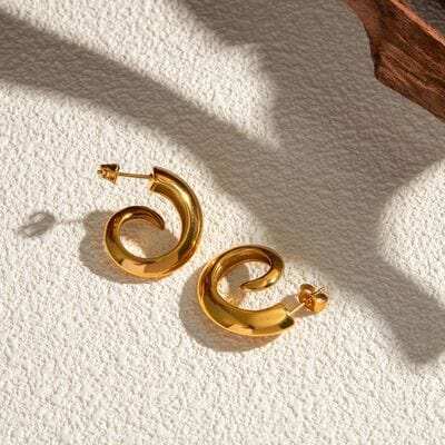 18K Gold-Plated Stainless Steel Earrings - Trendsi - Flyclothing LLC