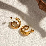 18K Gold-Plated Stainless Steel Earrings - Trendsi - Flyclothing LLC