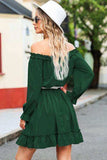 Frill Off-Shoulder Flounce Sleeve Dress - Trendsi - Flyclothing LLC