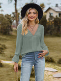V-Neck Flounce Sleeve Blouse - Trendsi - Flyclothing LLC