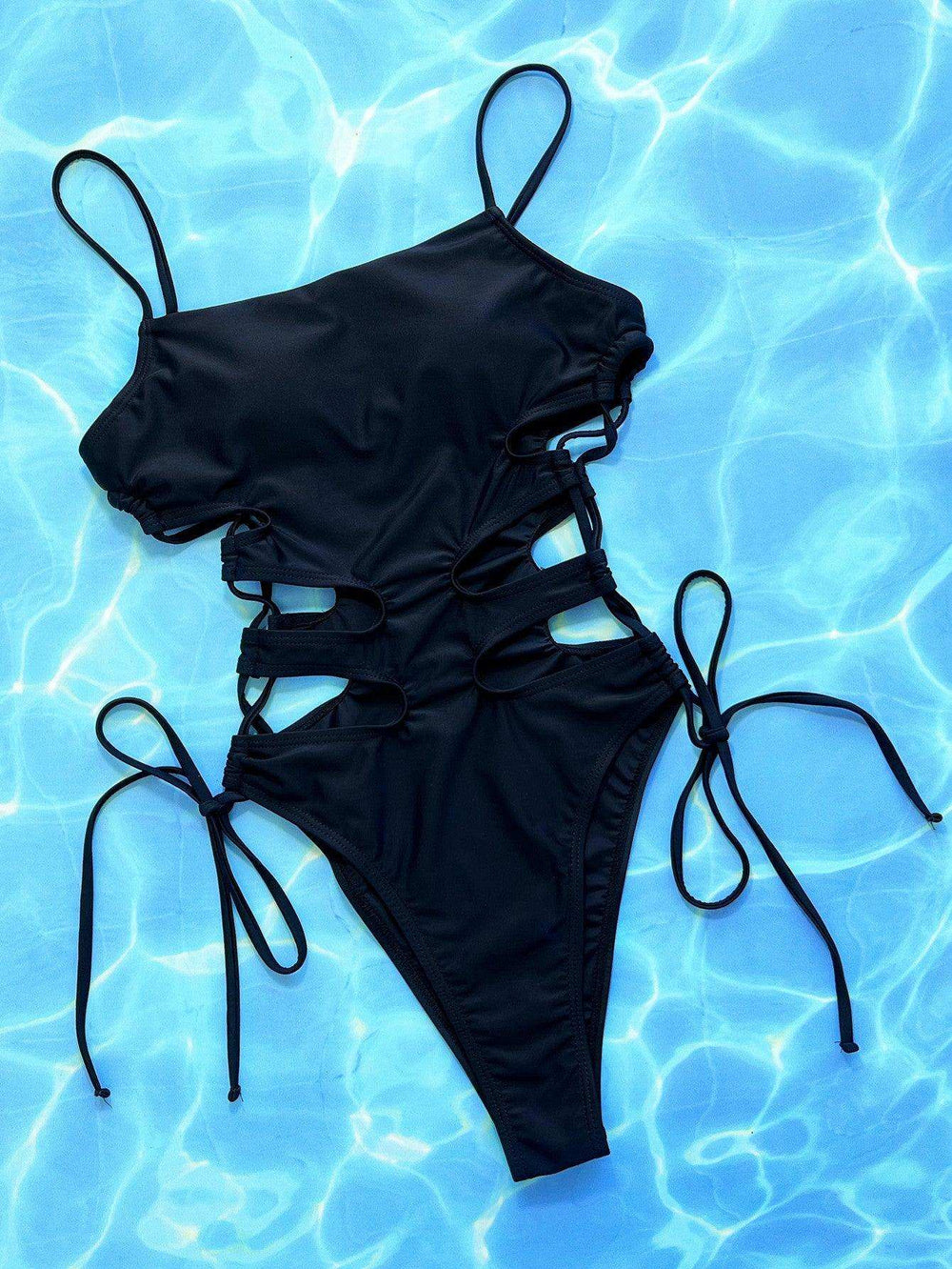 Cutout Lace-Up Spaghetti Strap One-Piece Swimsuit - Trendsi - Flyclothing LLC