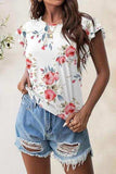 Printed Round Neck Short Sleeve T-Shirt - Trendsi - Flyclothing LLC
