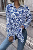 Leopard Roll-Tap Sleeve Shirt - Trendsi - Flyclothing LLC