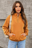 Quarter Zip Dropped Shoulder Sweatshirt - Trendsi - Flyclothing LLC
