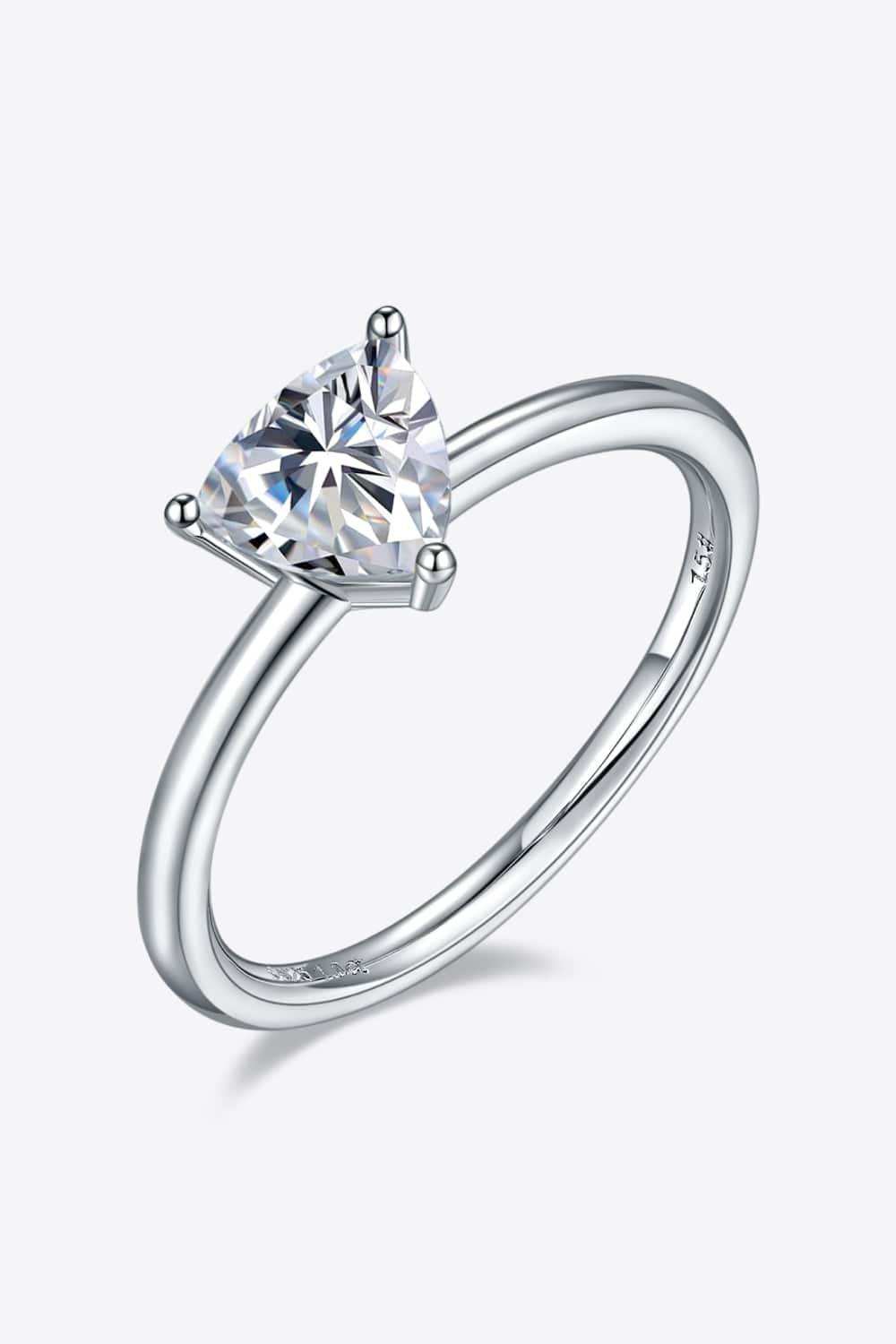 1 Carat Moissanite 925 Sterling Silver Solitaire Ring - Trendsi - Flyclothing LLC