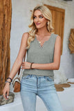 Heathered Notched Wide Strap Tank - Trendsi - Flyclothing LLC