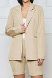 Long Sleeve Blazer and Shorts Set - Trendsi - Flyclothing LLC