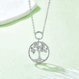 Moissanite 925 Sterling Silver Tree Of Life Pendant Necklace - Trendsi - Flyclothing LLC