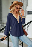 V-Neck Long Sleeve Blouse - Trendsi - Flyclothing LLC