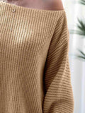 Rib-Knit Mini Sweater Dress - Trendsi - Flyclothing LLC
