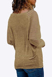 V-Neck Long Raglan Sleeve Top - Trendsi - Flyclothing LLC