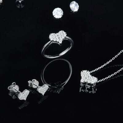 Moissanite 925 Sterling Silver Heart Necklace - Trendsi - Flyclothing LLC