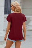 V-Neck Flutter Sleeve T-Shirt - Trendsi - Flyclothing LLC