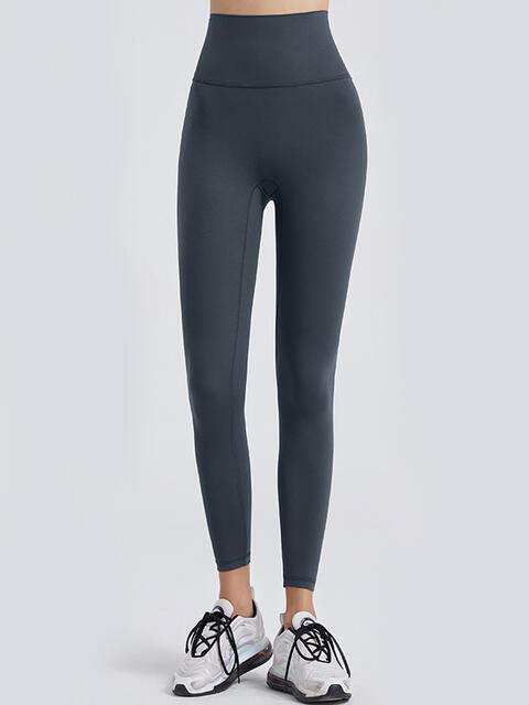 Wide Waistband Sports Leggings - Trendsi - Flyclothing LLC