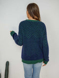 Round Neck Long Sleeve Sweater - Trendsi - Flyclothing LLC