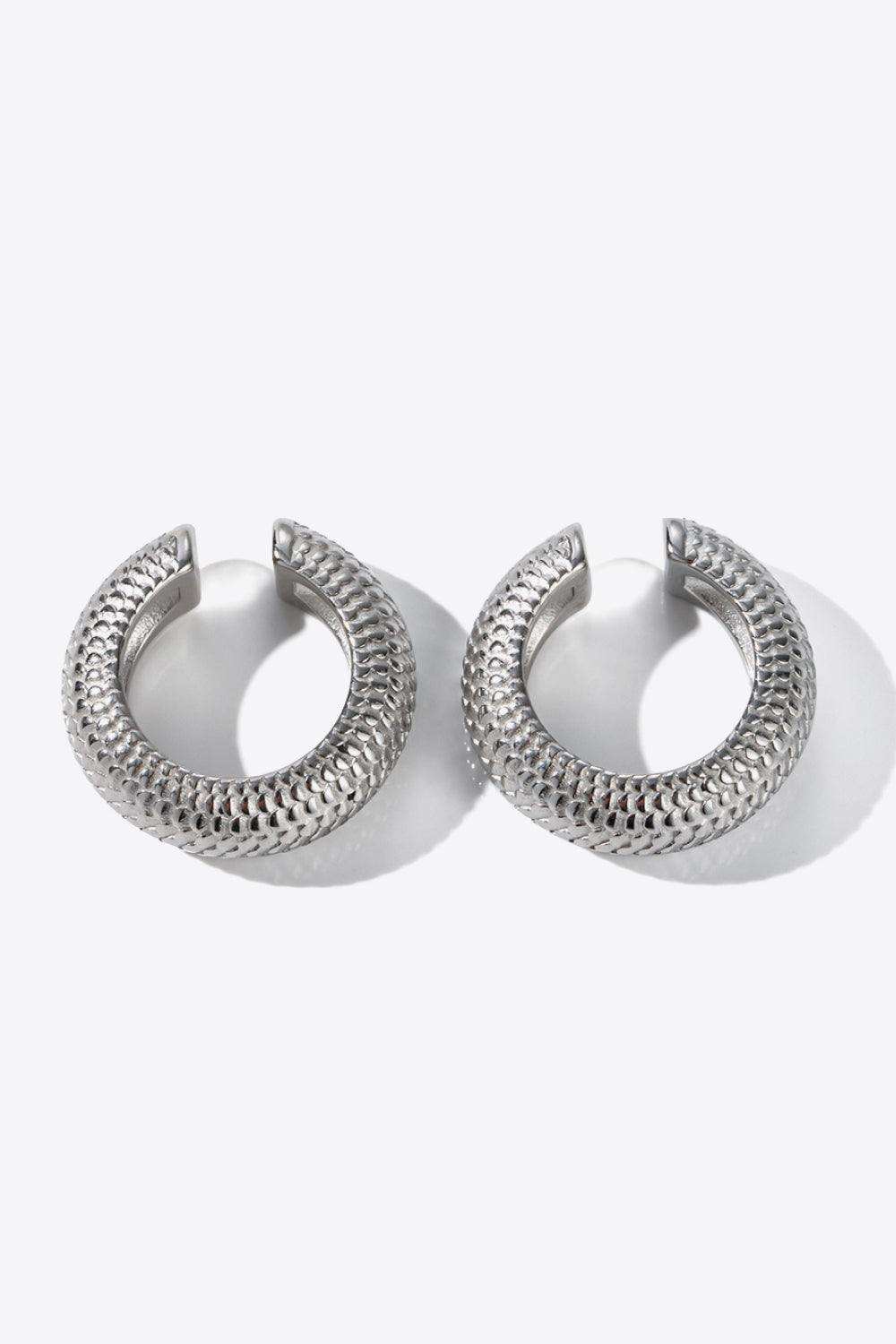 Scale Stainless Steel Cuff Earrings - Trendsi - Flyclothing LLC
