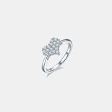 Moissanite 925 Sterling Silver Heart Ring - Trendsi - Flyclothing LLC