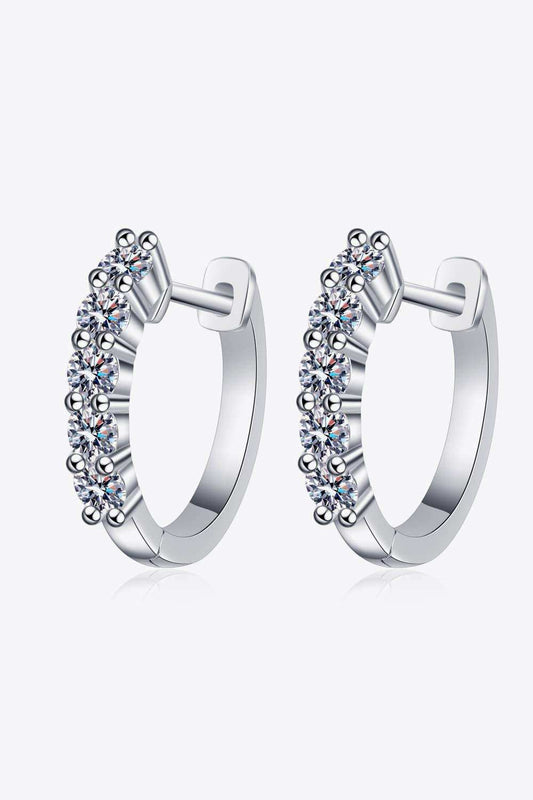1 Carat Moissanite Hoop Earrings - Trendsi - Flyclothing LLC