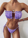 Frill Trim Ruched Bikini Set - Trendsi - Flyclothing LLC