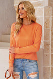 Round Neck Long Sleeve Top - Trendsi - Flyclothing LLC