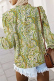 Printed Frill Flounce Sleeve Shirt - Trendsi - Flyclothing LLC