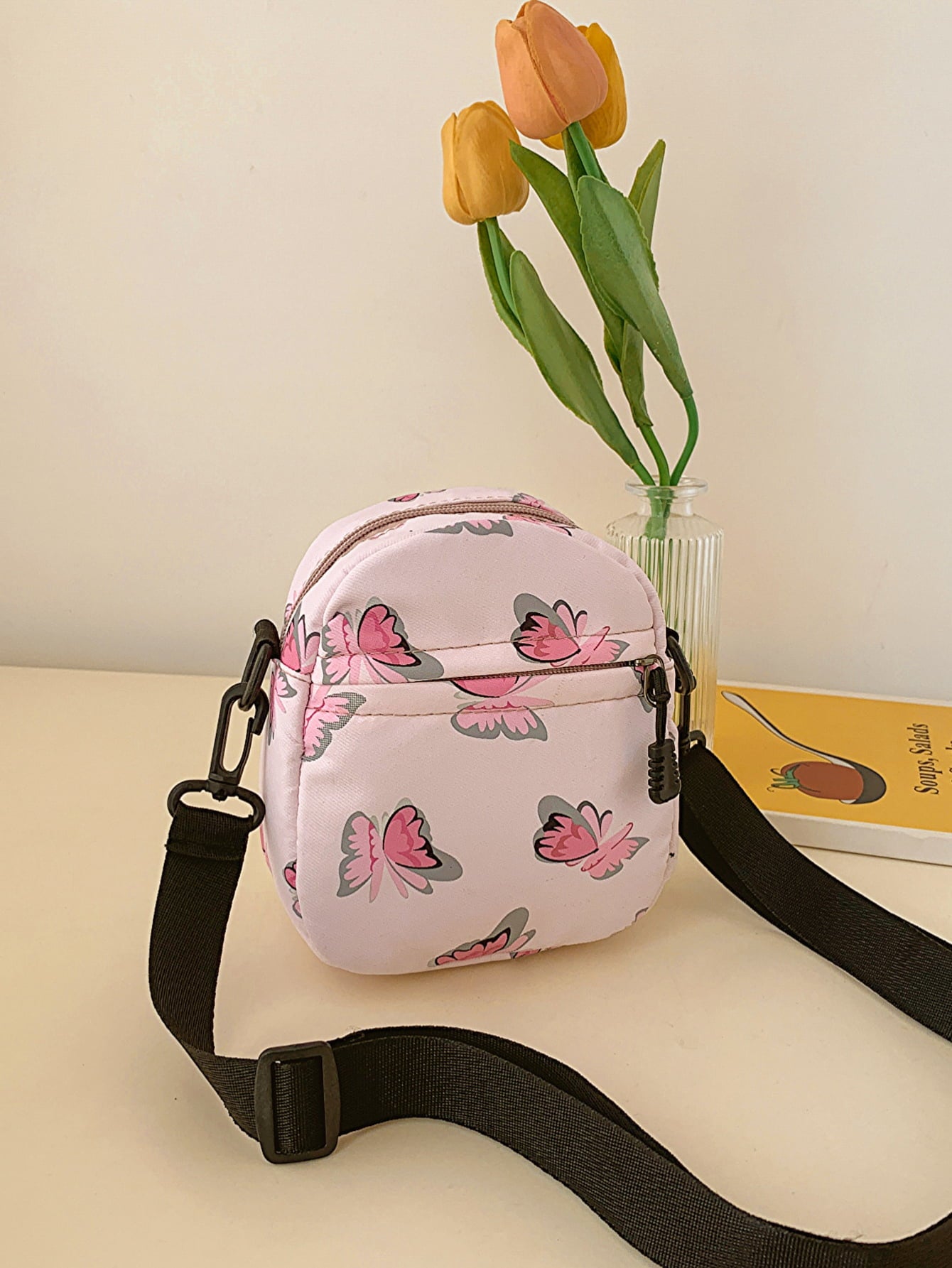 Small Pink Butterfly Crossbody Bag