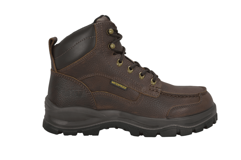 AdTec Men 6" Tumbled Leather Moc Soft Toe Waterproof Work Boots - AdTec