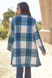 Double Take Full Size Plaid Button Up Lapel Collar Coat - Trendsi - Flyclothing LLC