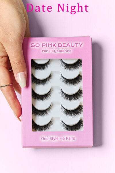 SO PINK BEAUTY Mink Eyelashes 5 Pairs - Trendsi - Flyclothing LLC