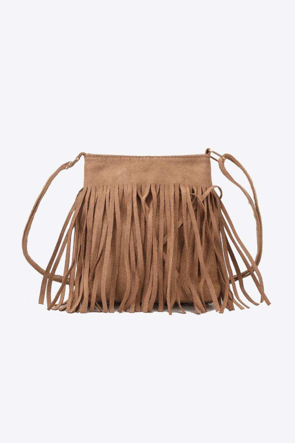 PU Leather Crossbody Bag with Fringe - Trendsi - Flyclothing LLC