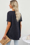 V-Neck Dropped Shoulder Tunic Top - Trendsi - Flyclothing LLC