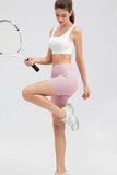 Wide Waistband Slim Fit Sports Shorts - Trendsi - Flyclothing LLC