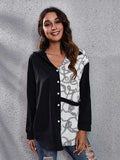 Contrast Button Up Long Sleeve Shirt - Trendsi - Flyclothing LLC